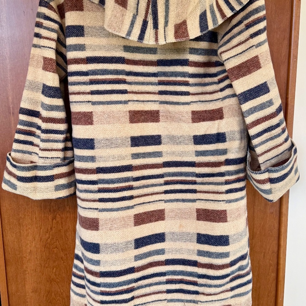 *RARE!* 70s Vintage Wrap Indian Blanket Coat by Quarte by de Champs - Picture 6 of 7